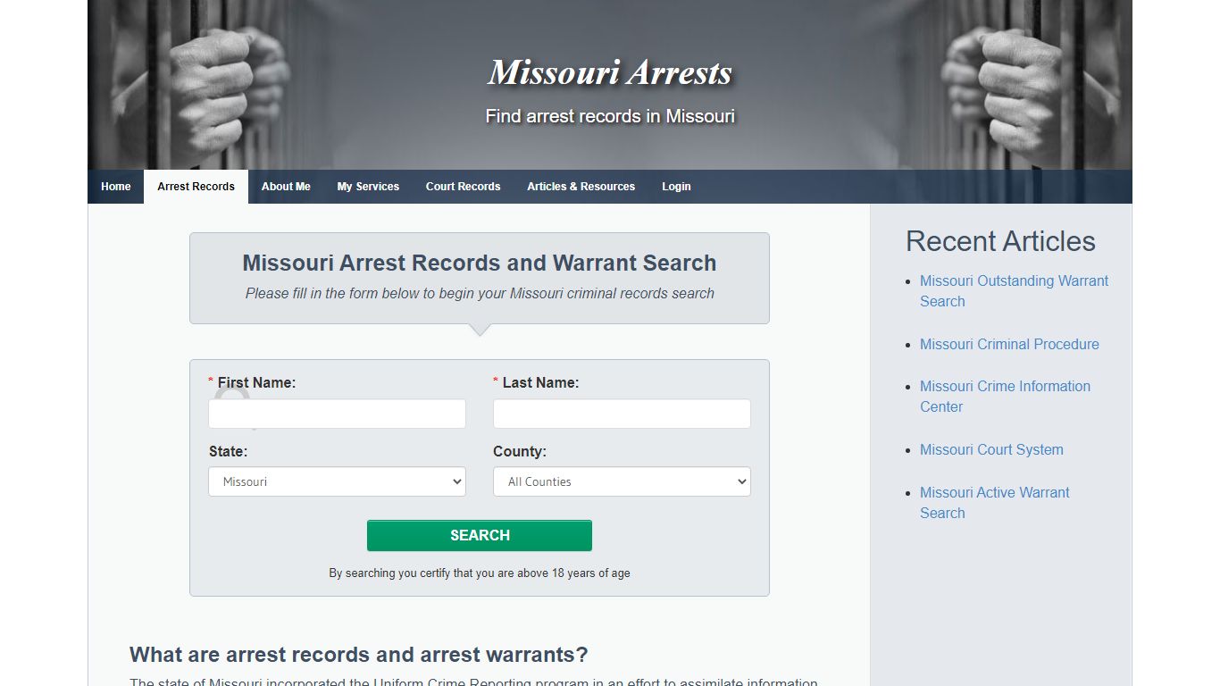 Missouri Arrest Records and Warrants Search - Missouri Arrests