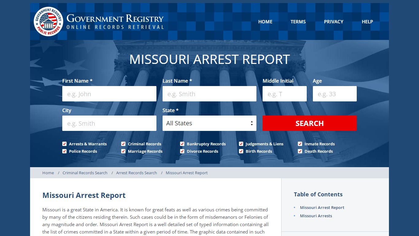 Missouri Arrest Report | Missouri Public Arrests Records ...